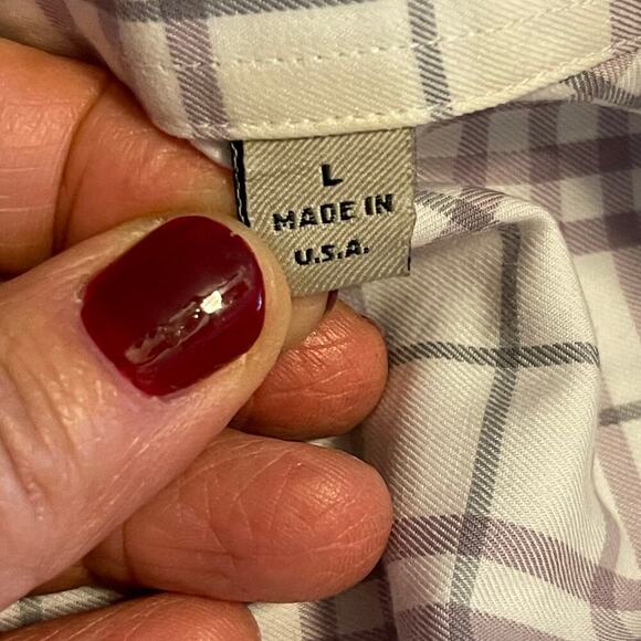 Burberry Men's Dress Button Down Plaid Shirt Size Large Made in USA - Picture 4 of 11